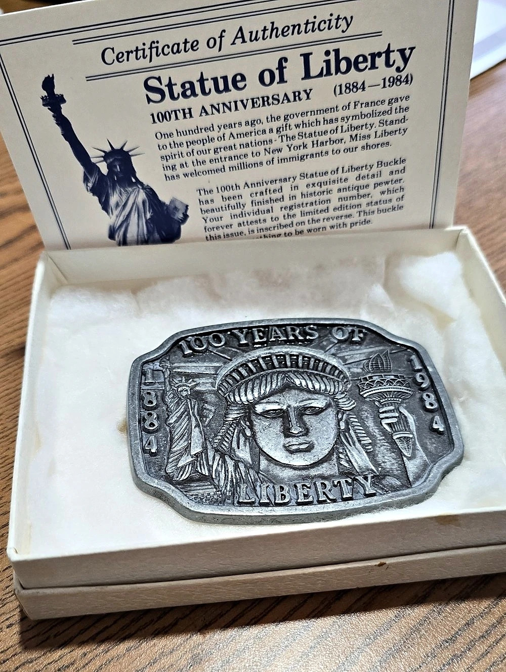 100th Anniversary Statue of Liberty Commemorative Belt Buckle